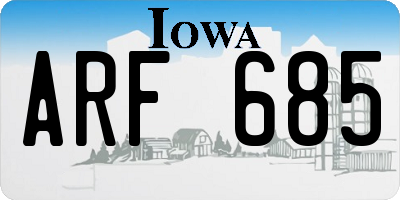 IA license plate ARF685