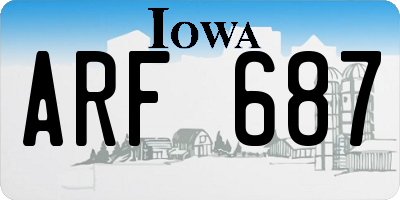 IA license plate ARF687