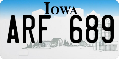 IA license plate ARF689