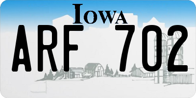 IA license plate ARF702