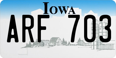 IA license plate ARF703