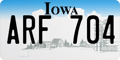 IA license plate ARF704