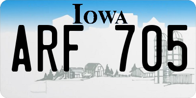 IA license plate ARF705