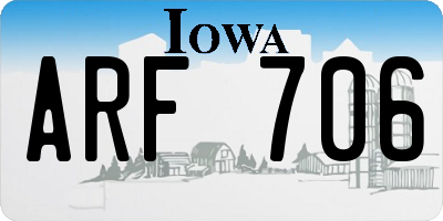 IA license plate ARF706