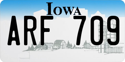 IA license plate ARF709