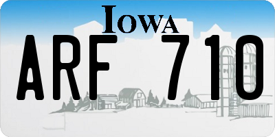 IA license plate ARF710