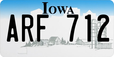 IA license plate ARF712