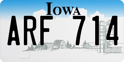 IA license plate ARF714