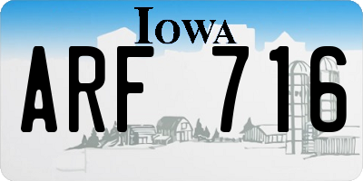 IA license plate ARF716