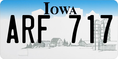 IA license plate ARF717