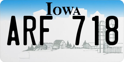 IA license plate ARF718