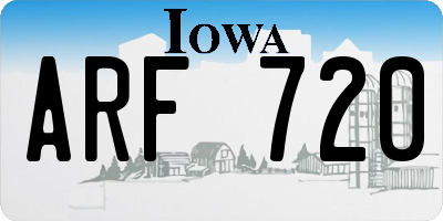 IA license plate ARF720