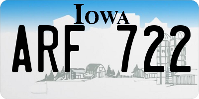 IA license plate ARF722