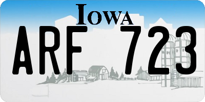 IA license plate ARF723