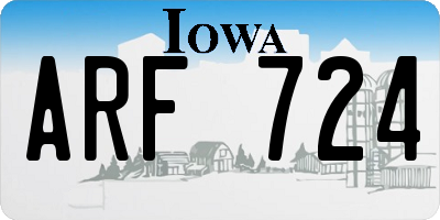 IA license plate ARF724