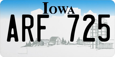 IA license plate ARF725