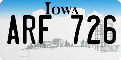 IA license plate ARF726