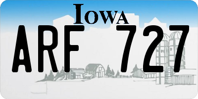 IA license plate ARF727