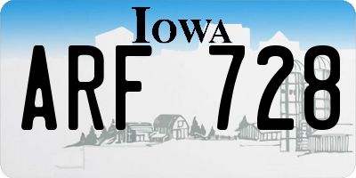 IA license plate ARF728