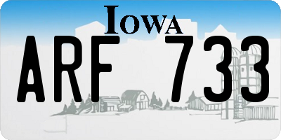 IA license plate ARF733
