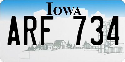 IA license plate ARF734
