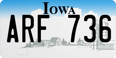 IA license plate ARF736