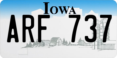 IA license plate ARF737