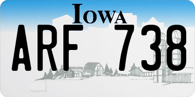 IA license plate ARF738