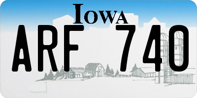 IA license plate ARF740