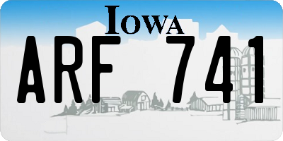 IA license plate ARF741