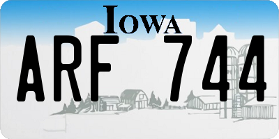 IA license plate ARF744