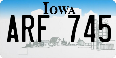 IA license plate ARF745