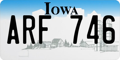 IA license plate ARF746