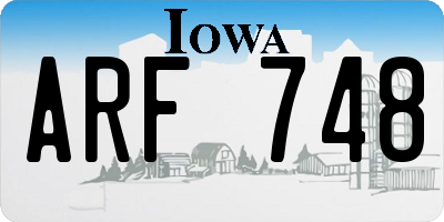 IA license plate ARF748