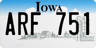 IA license plate ARF751