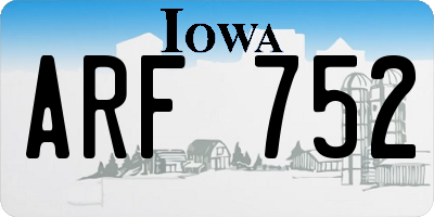 IA license plate ARF752