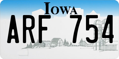 IA license plate ARF754