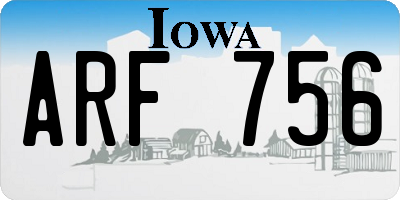 IA license plate ARF756