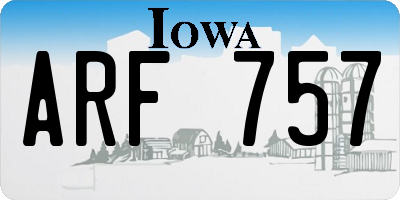 IA license plate ARF757