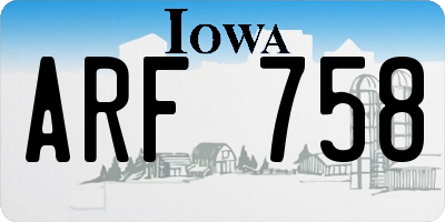 IA license plate ARF758