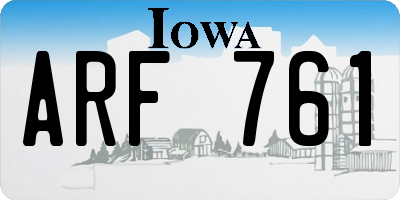 IA license plate ARF761