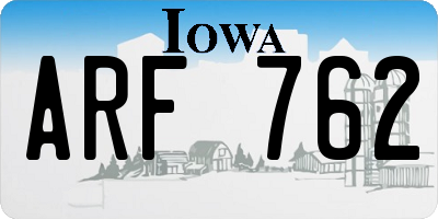 IA license plate ARF762