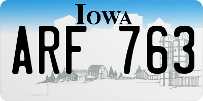 IA license plate ARF763