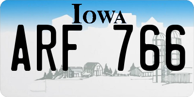 IA license plate ARF766