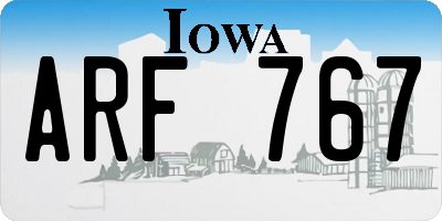 IA license plate ARF767