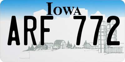 IA license plate ARF772