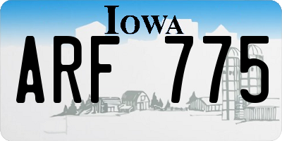 IA license plate ARF775