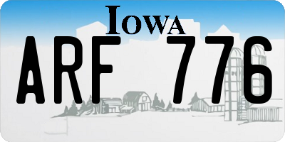 IA license plate ARF776