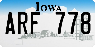 IA license plate ARF778