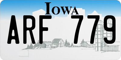 IA license plate ARF779